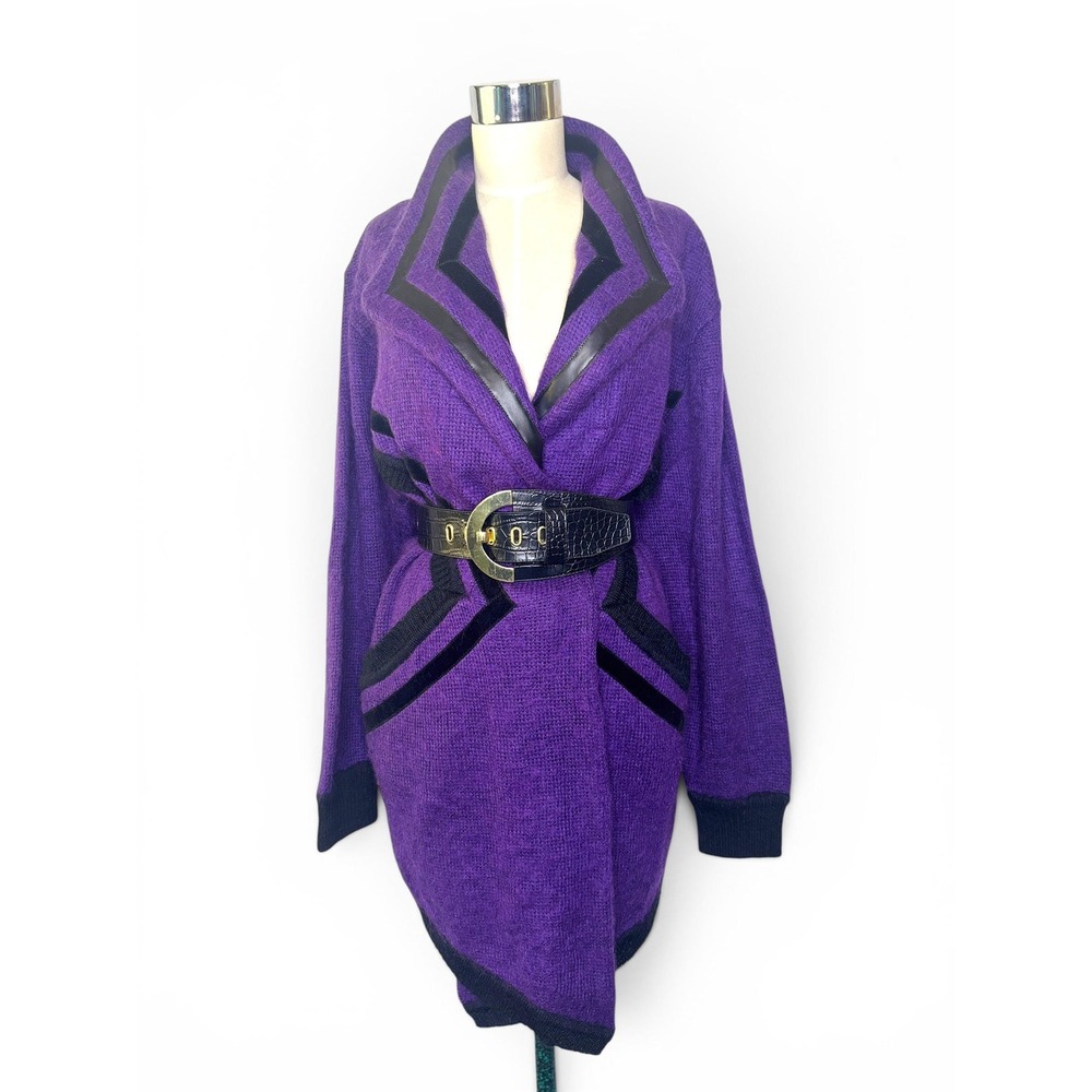 Purple Reign I Creation Jalev Over-sized Purple Mohair Statement Cardigan